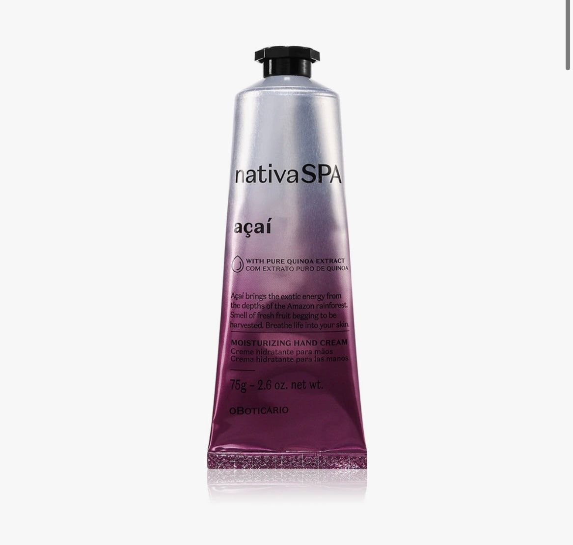 oBoticário Nativa SPA Acai feuchtigkeitsspendende Creme für die Hände