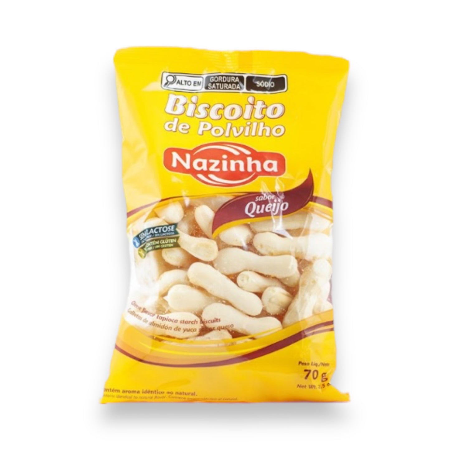 NAZINHA Maniok-Chips mit Käsegeschmack - Biscoito de Polvilho Sabor Queijo, 70g