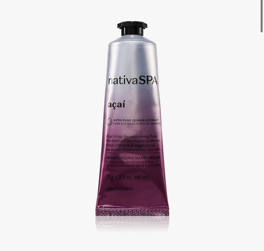oBoticário Nativa SPA Acai feuchtigkeitsspendende Creme für die Hände