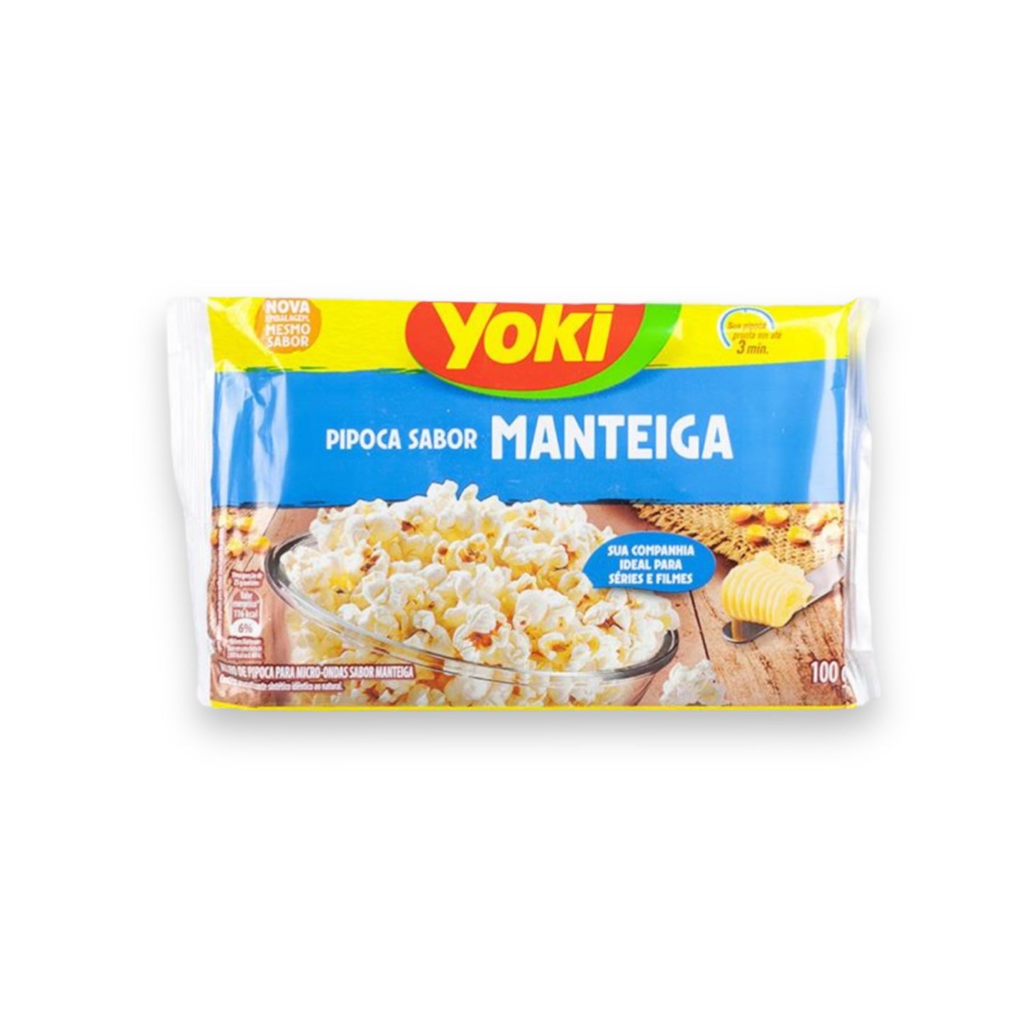 YOKI Mikrowellen-Popcorn mit Buttergeschmack Pipoca para Micro-Ondas Sabor Manteiga 100g